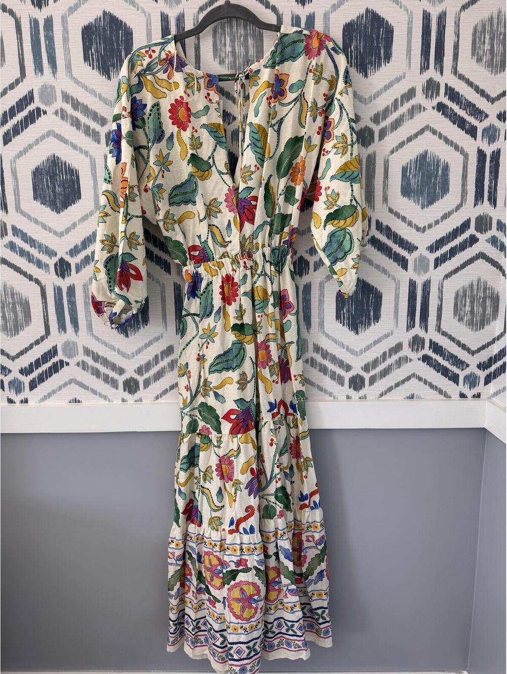 NWT ZARA Floral Printed Linen Blend Maxi - Picture 6 of 6